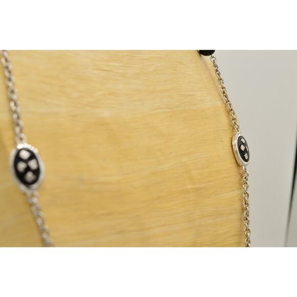 Givenchy Vintage Logo Necklace Reversible Black Bead Chain Runway Signed Bin1D - Picture 5 of 12